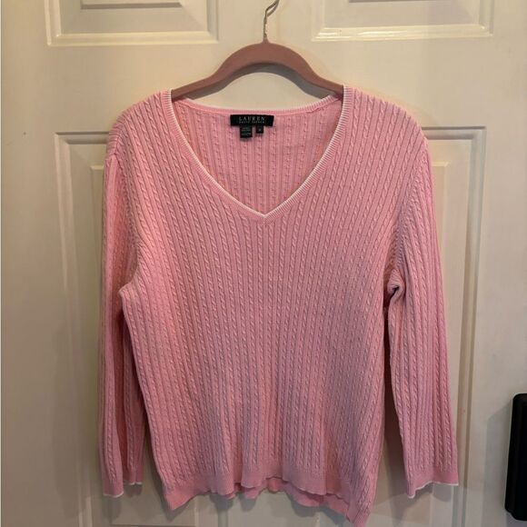 Ralph Lauren Soft Pink V-Neck Sweater - Picture 6 of 6
